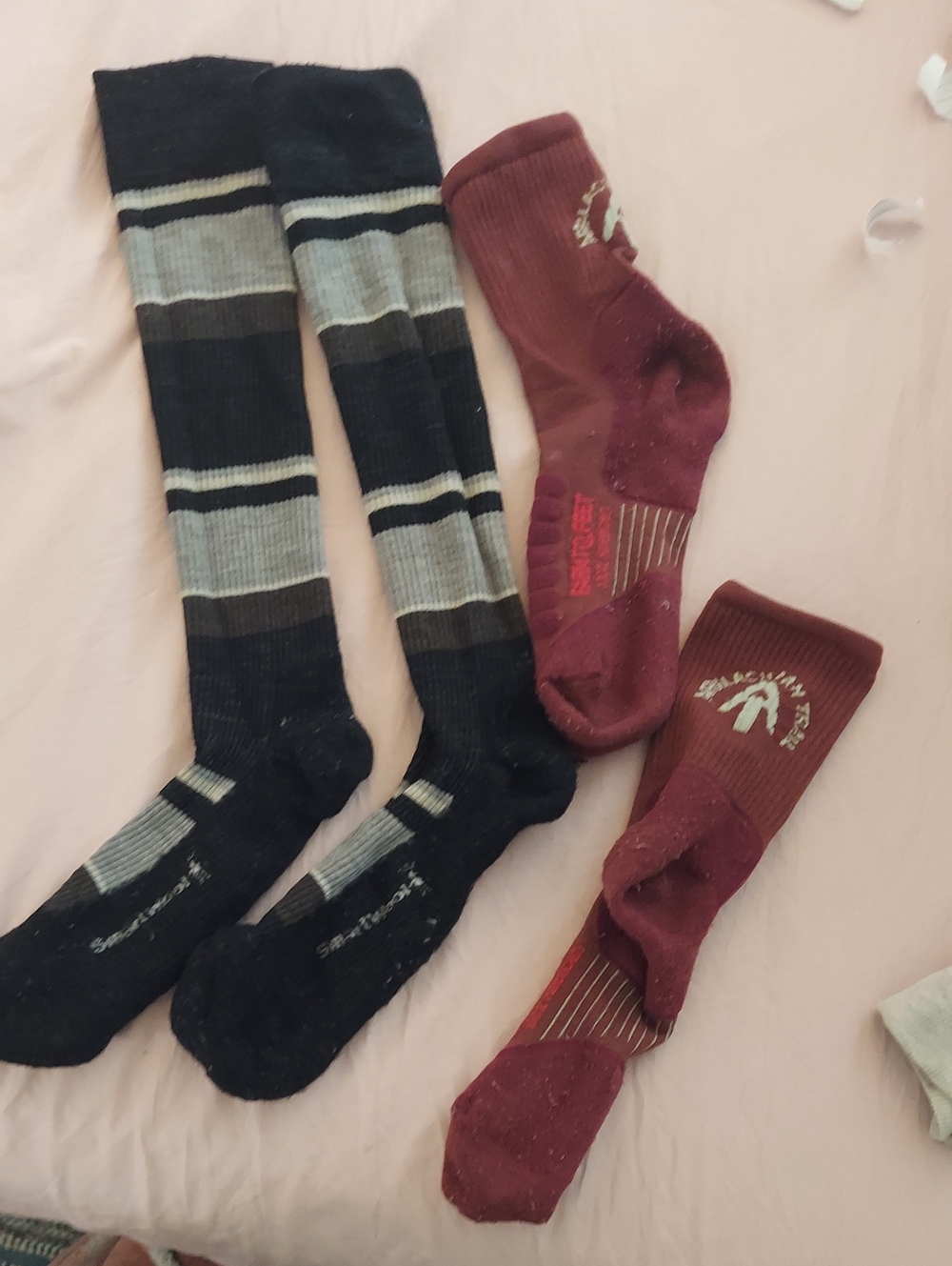 Great Quality Smartwool Women's Athletic & Knee-High Sock Set Black & Maroon